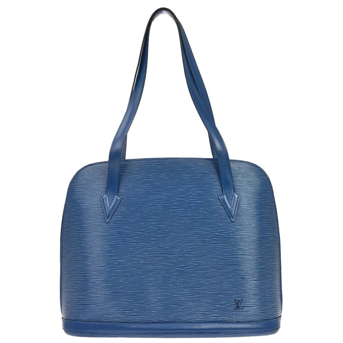 Louis Vuitton Lussac Epi Leather Shoulder Bag Blue M52285: Louis Vuitton Lussac Epi Leather Shoulder Bag Blue M52285 Louis Vuitton Lussac shoulder bag in blue Epi leather, made in France. It features double handles, a zip closure, Alcantara lining, and logo a