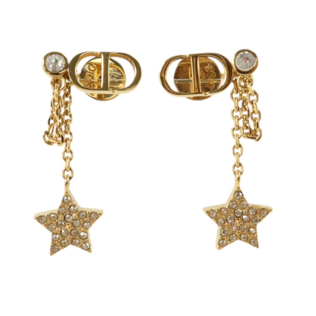 Dior Petit CD Metal Earrings Gold Tone with Box and Storage Bags (1 of 8)