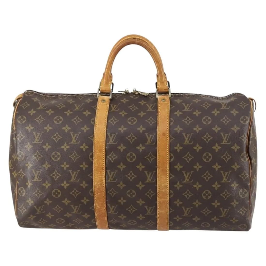 Louis Vuitton Monogram Canvas Keepall Travel Bag 50cm: Louis Vuitton Monogram Canvas Keepall Travel Bag 50cm This Louis Vuitton Keepall Bag features the iconic Monogram canvas making it a versatile unisex accessory. It measures 50cm x 25cm x 22cm and is c