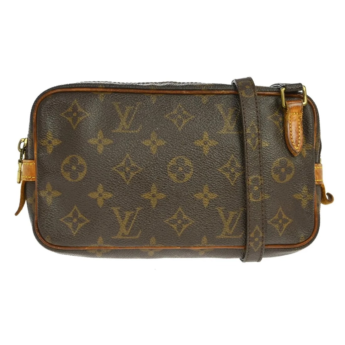 Louis Vuitton Pochette Marly Bandouliere Shoulder Bag Monogram Canvas: Louis Vuitton Pochette Marly Bandouliere Shoulder Bag Monogram Canvas Louis Vuitton Pochette Marly Bandouliere in brown monogram canvas. This unisex shoulder bag is made in France and is presented in 