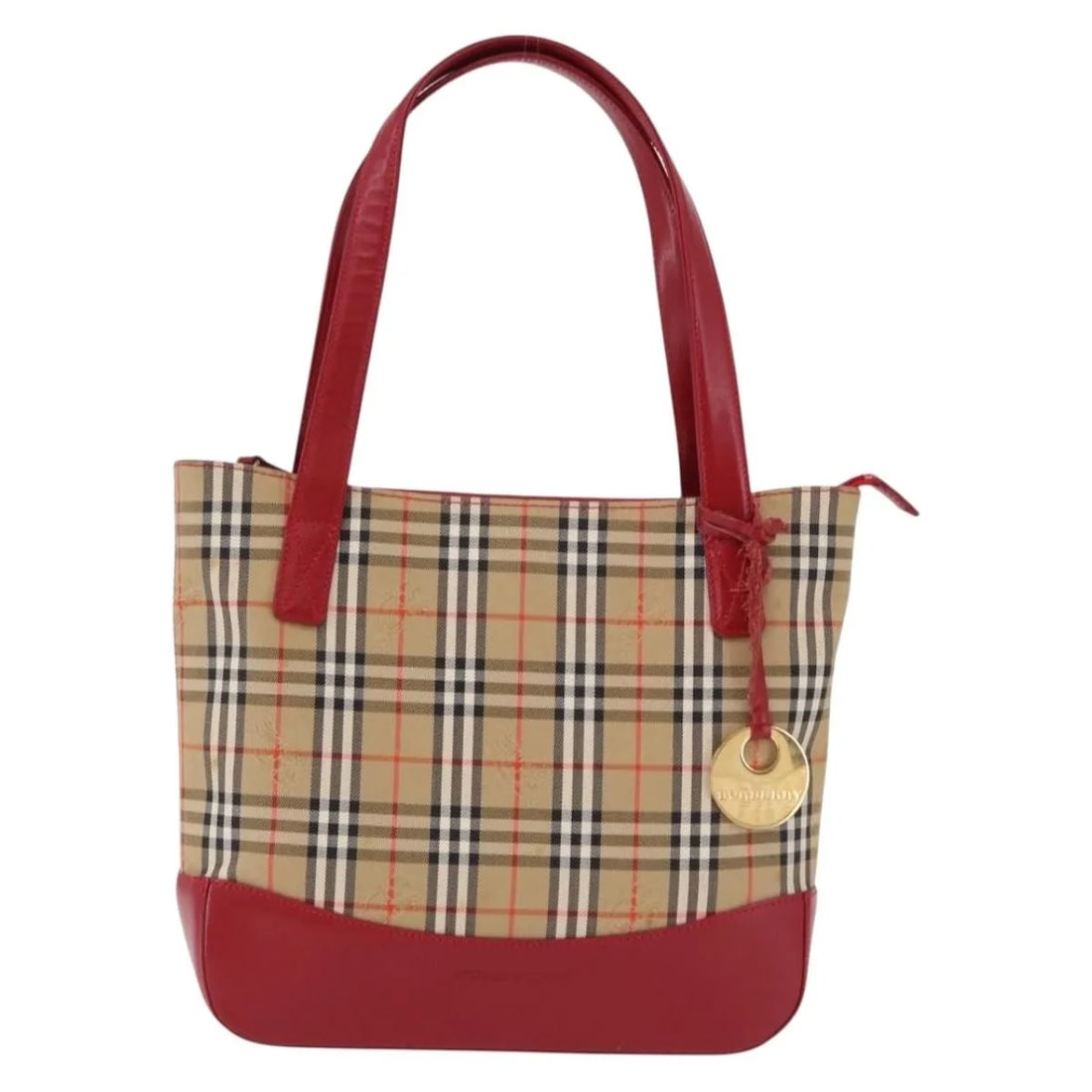 Burberry Nova Check beige canvas leather handbag: Burberry Nova Check beige canvas leather handbag Burberry Nova Check item in beige canvas with leather trim, designed for women. It measures 25 cm x 24 cm x 7 cm and was made in the United Kingdom. Co
