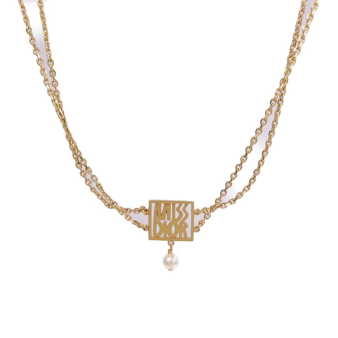 Dior Miss Dior CD Choker Necklace Gold Tone Metal B2620WOMRS (1 of 9)