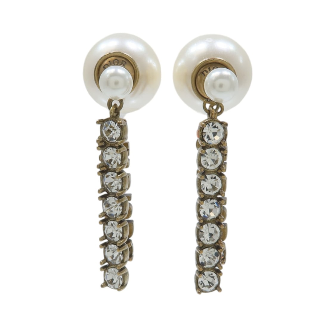 Dior J'Adior CD Earrings White and Gold Metal PVC (1 of 8)