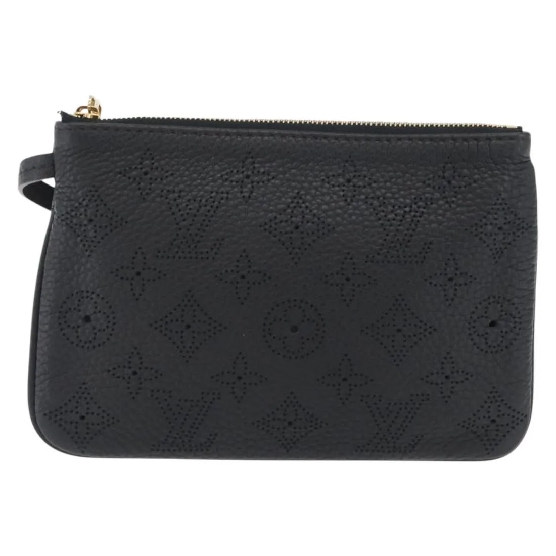 Black Mahina Leather Selene Pochette by Louis Vuitton: Black Mahina Leather Selene Pochette by Louis Vuitton The Louis Vuitton Selene Pochette is a women's handbag crafted from black leather. It features a spacious design with dimensions of 19.5 cm by 14 