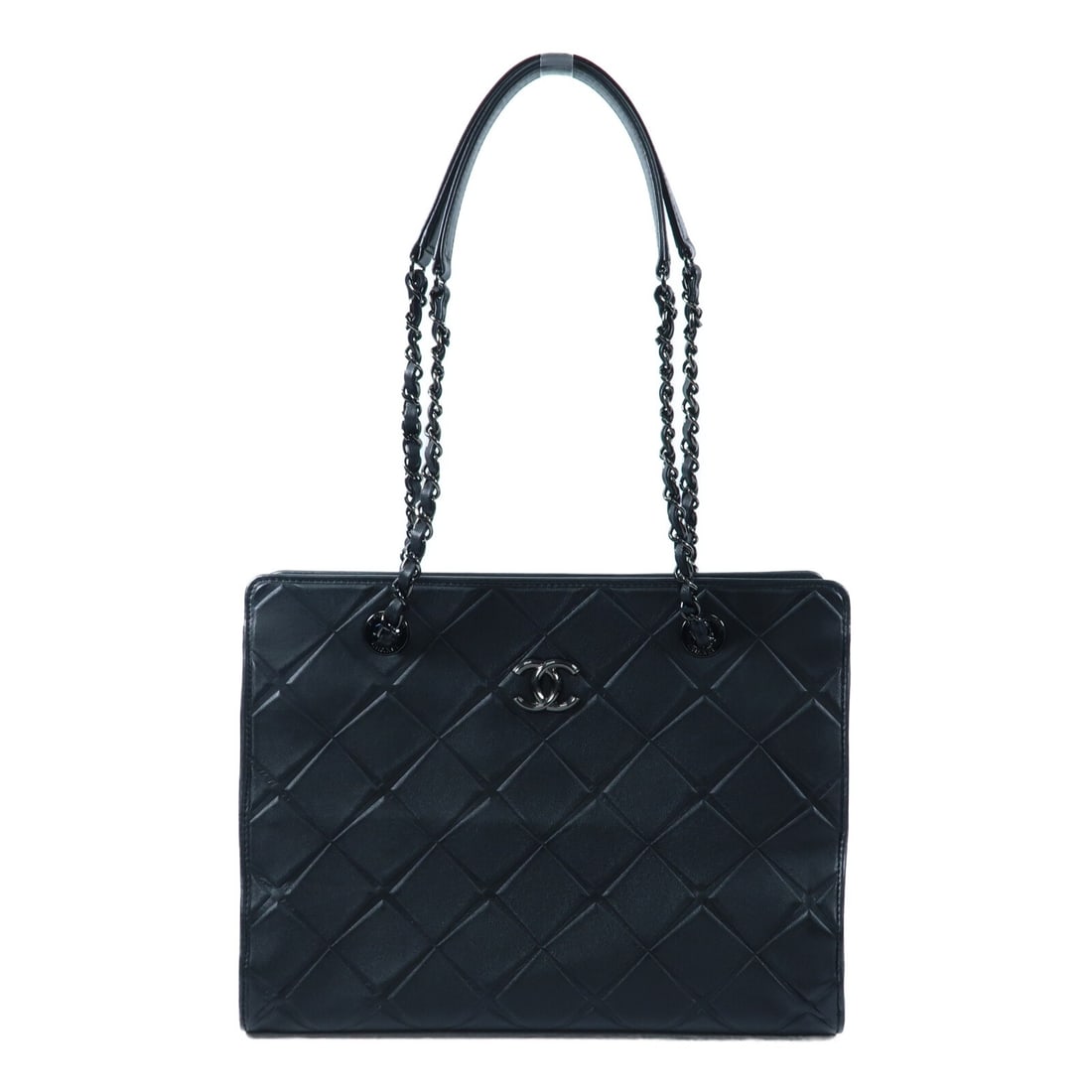 CHANEL CC Shoulder Bag Black Calfskin Leather SHW: CHANEL CC Shoulder Bag Black Calfskin Leather SHW CHANEL shoulder bag in black calfskin (cowhide) with CC SHW styling. It is a women's regular-size bag made in France, with a black frame color and an 
