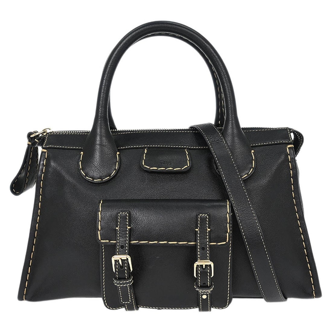 Chloe Edith Large Black Leather 2way Handbag with Shoulder Strap (1 of 10)