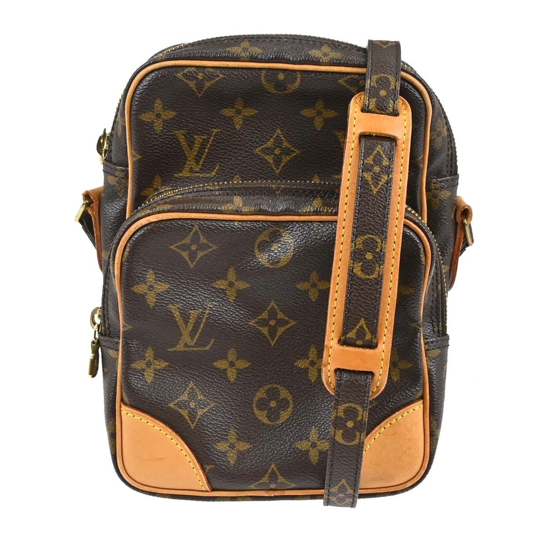 Louis Vuitton Amazone Monogram Canvas Crossbody Bag M45236 France: Louis Vuitton Amazone Monogram Canvas Crossbody Bag M45236 France Louis Vuitton Amazon crossbody shoulder bag in brown Monogram canvas and leather, made in France. It features a zip closure, a crossbo