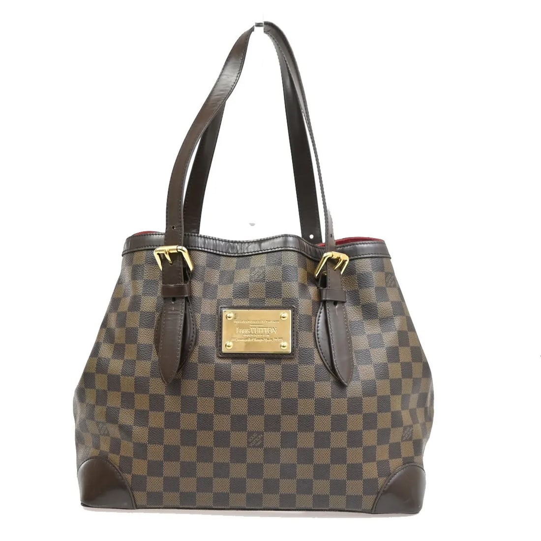 Louis Vuitton Hampstead Brown Damier Ebene Canvas Handbag: Louis Vuitton Hampstead Brown Damier Ebene Canvas Handbag Louis Vuitton Hampstead Damier Ebene handbag in brown canvas. The item is described as female and made in Spain. Condition is good, with exter