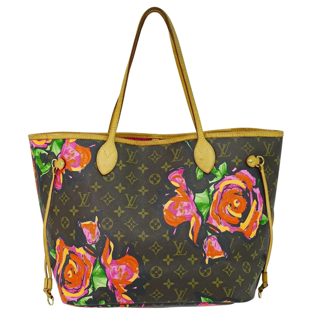 Louis Vuitton Limited Edition Monogram Roses Neverfull MM Canvas Tote: Louis Vuitton Limited Edition Monogram Roses Neverfull MM Canvas Tote This pre-owned Louis Vuitton Neverfull MM tote bag features the Limited Edition Monogram Roses design in brown canvas. Designed fo