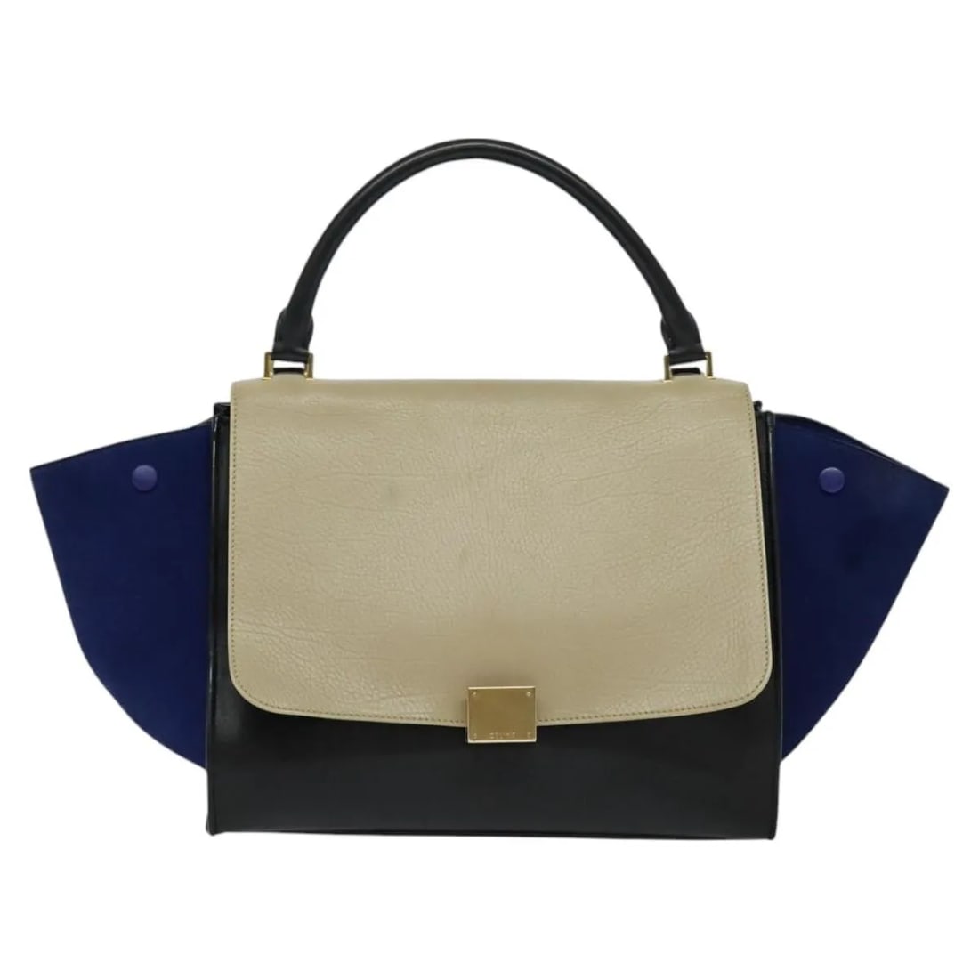 Celine leather trapeze handbag multicolour 51cm x 23cm x 15cm: Celine leather trapeze handbag multicolour 51cm x 23cm x 15cm This Celine Trapeze Bag is crafted from multicolored leather and features a spacious silhouette with distinctive lines. Made in Italy, it 