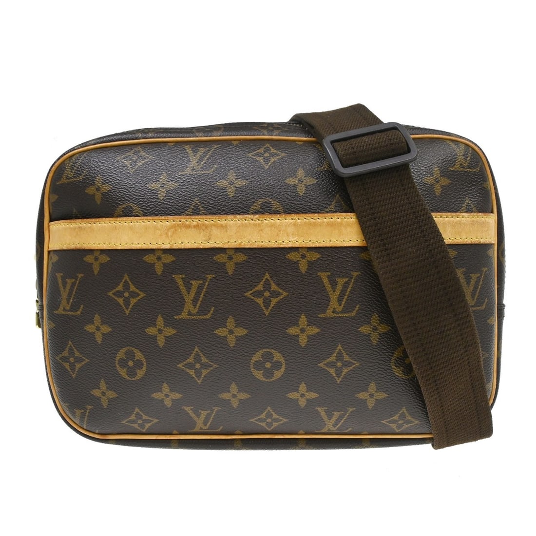 Louis Vuitton M45254 Reporter PM Monogram Canvas Shoulder Bag: Louis Vuitton M45254 Reporter PM Monogram Canvas Shoulder Bag Louis Vuitton Reporter PM messenger shoulder bag in Monogram canvas and leather, made in France. The bag features one outside pocket and o