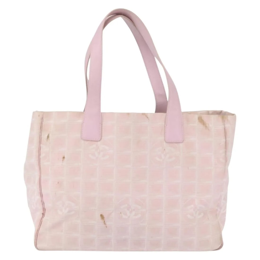 Chanel Pink Nylon Travel Line Tote Bag 34cm x 24cm x 14cm: Chanel Pink Nylon Travel Line Tote Bag 34cm x 24cm x 14cm This Chanel Travel Line Tote is crafted from pink nylon and designed specifically for women. It features a spacious interior and sturdy handle
