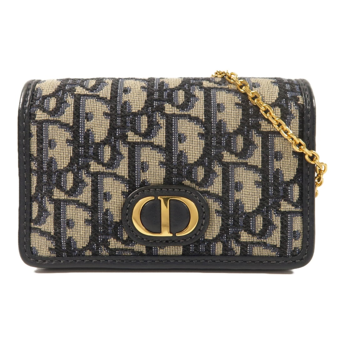 Dior 30 Montaigne Nano Shoulder Bag Navy Blue Canvas Lambskin: Dior 30 Montaigne Nano Shoulder Bag Navy Blue Canvas Lambskin Christian Dior 30 Montaigne Nano shoulder bag in navy and blue canvas with lambskin (sheep leather) trim. It features a magnetic pocket, a
