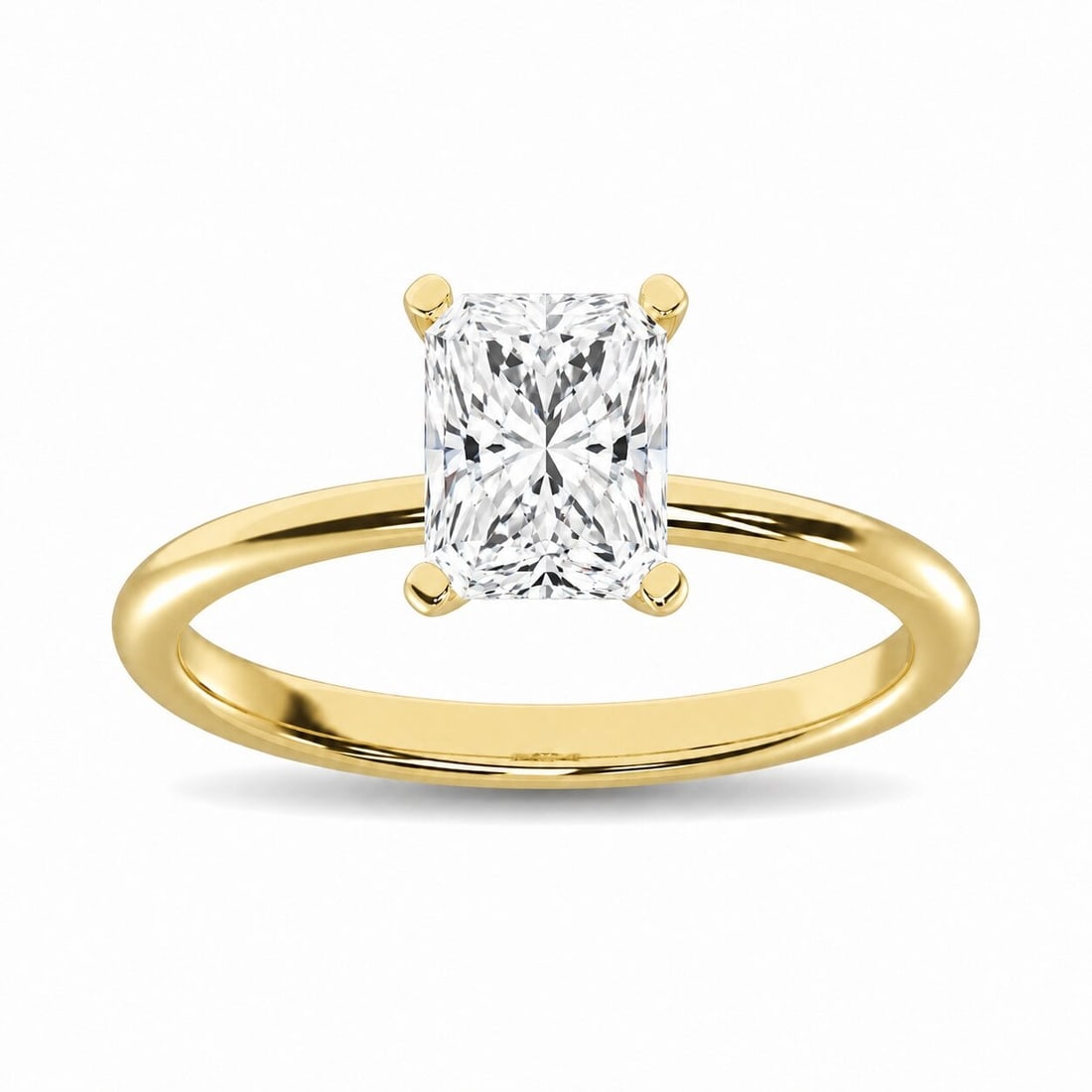 14K Yellow Gold Lab Grown Diamond 1 1/2 Ct.Tw. IGI Certified Radiant Shape Solitaire (Available from: 14K Yellow Gold Lab Grown Diamond 1 1/2 Ct.Tw. IGI Certified Radiant Shape Solitaire (Available from 1CT to 7CT) Elegant, minimal, and made to shine. Our solitaire diamond ring features a brilliant si