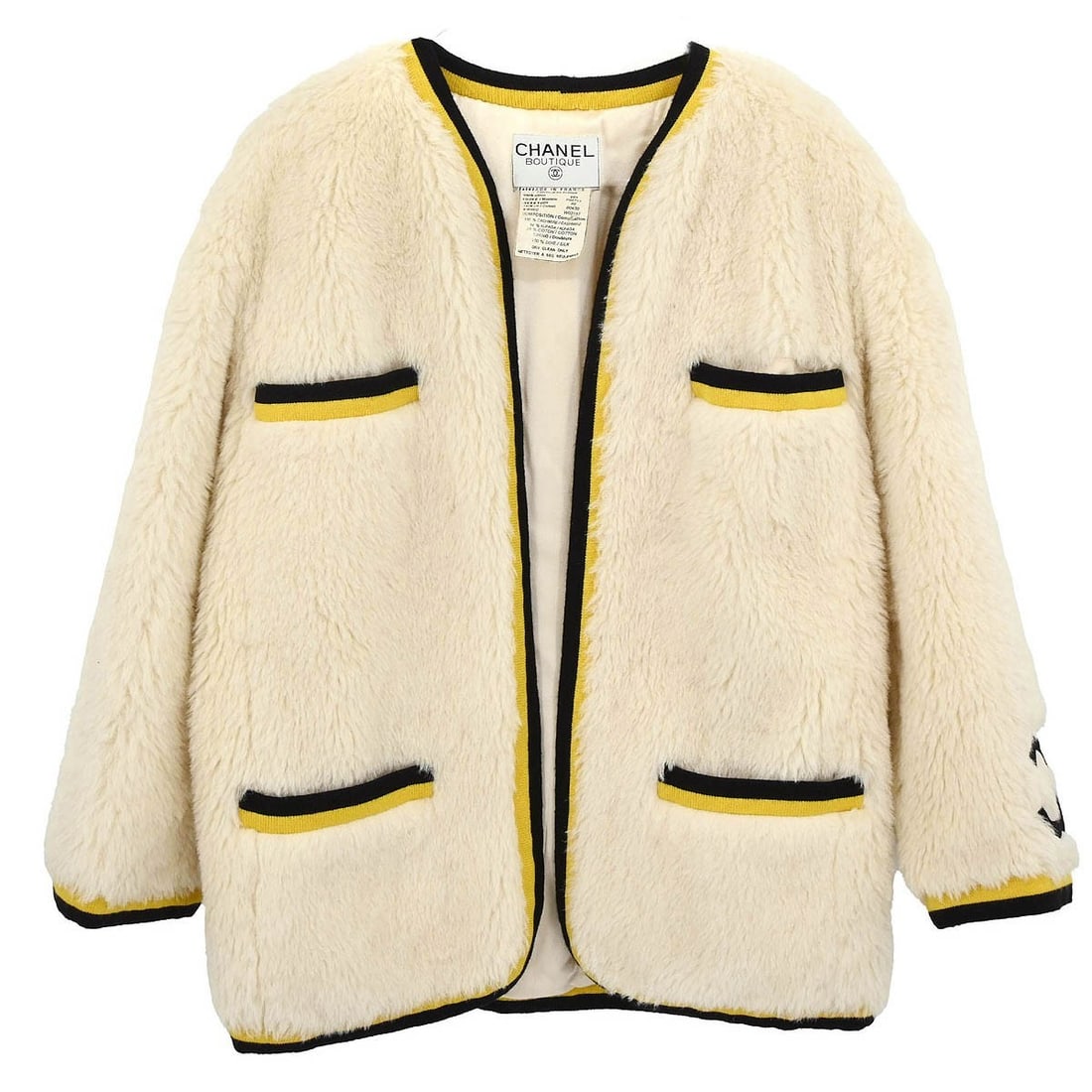 Vintage Chanel White Cashmere Alpaca Jacket Size 40 France (1 of 12)