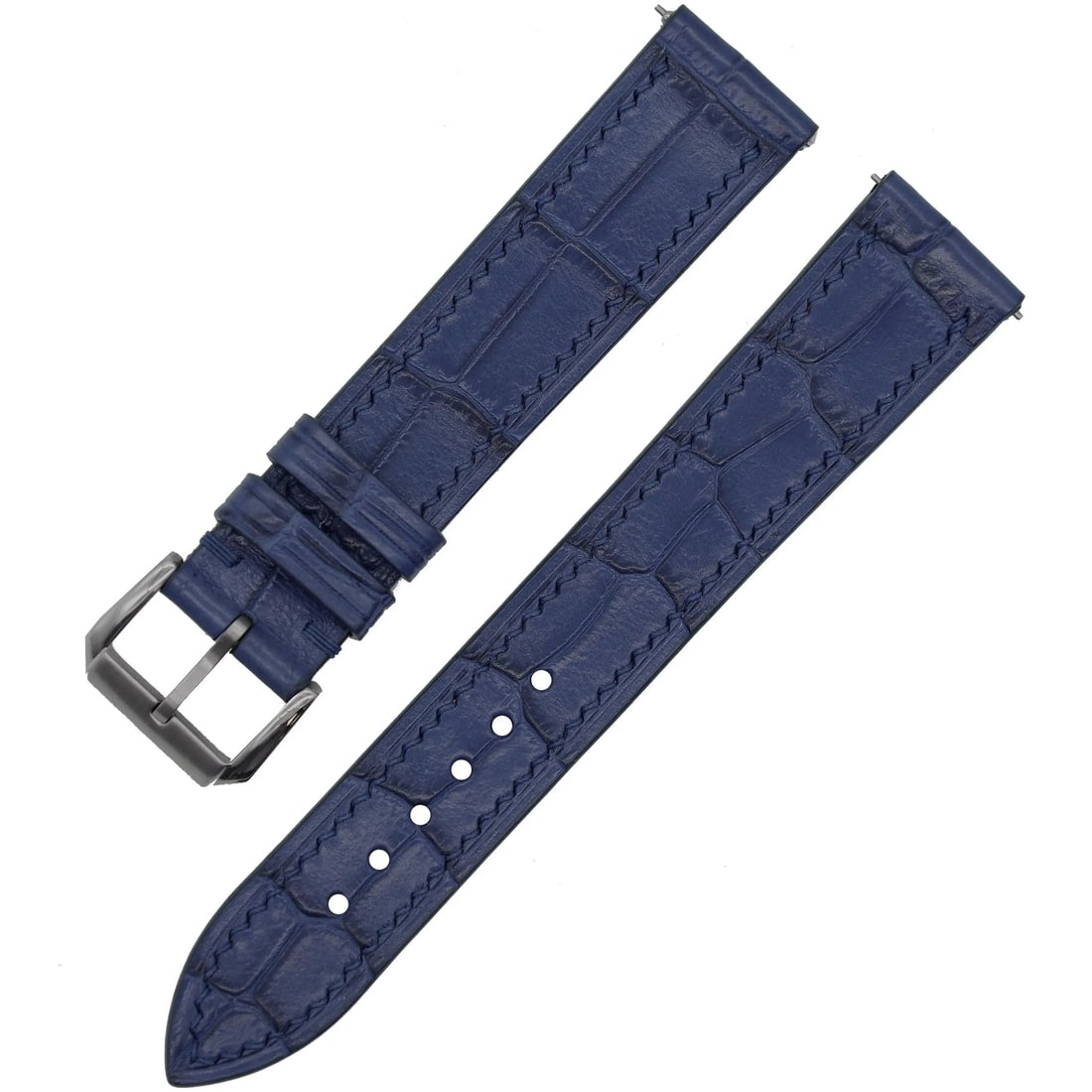 Luxury Blue Alligator Leather Strap for Rolex Sky-Dweller 22mm x 18mm: Luxury Blue Alligator Leather Strap for Rolex Sky-Dweller 22mm x 18mm Enhance your watch collection with this premium 22mm x 18mm Blue Alligator Leather Strap Band, specifically designed to fit Rolex 