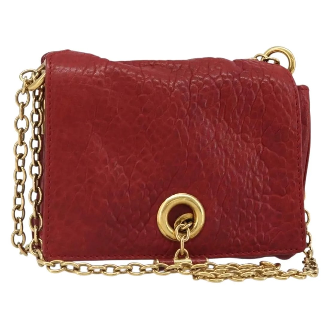 Saint Laurent Chain Red Leather Shoulder Bag: Saint Laurent Chain Red Leather Shoulder Bag Saint Laurent Chain leather bag in red. This Italy-made piece is presented in very good overall condition, with light signs of wear including slight rubbin