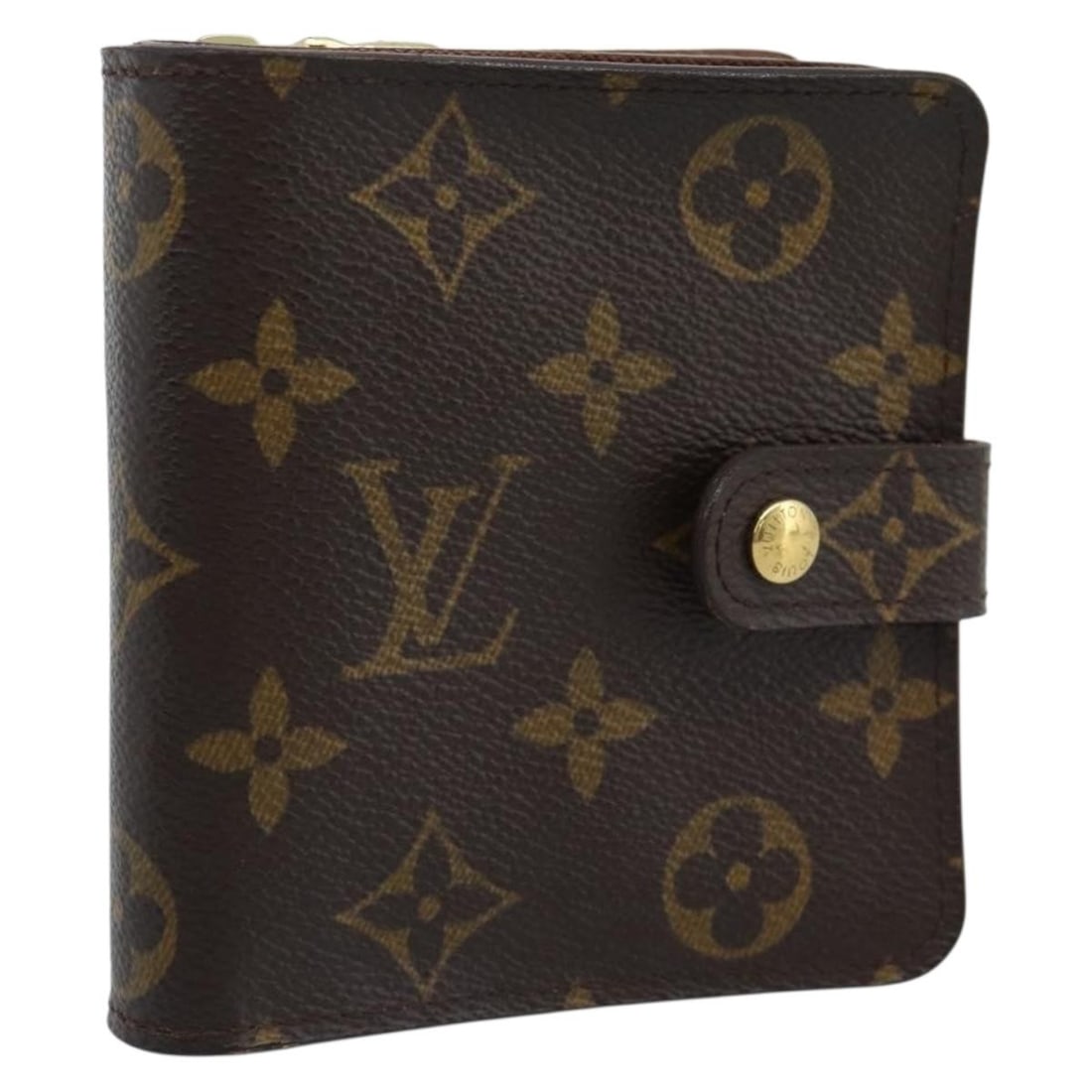 Louis Vuitton M61667 Compact Zip Wallet in Monogram Canvas: Louis Vuitton M61667 Compact Zip Wallet in Monogram Canvas Louis Vuitton compact zip wallet in Monogram canvas. This women's wallet is made in France and shows reasonable wear and tear consistent with