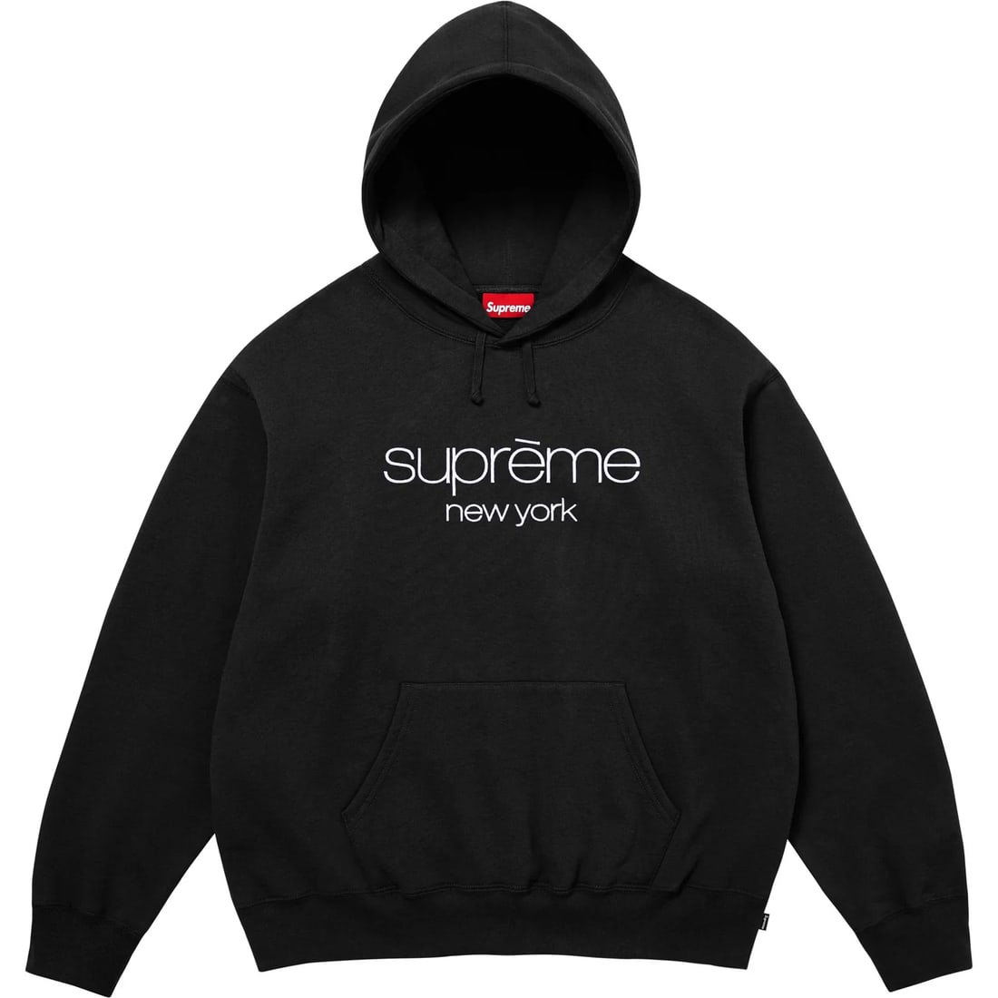 Supreme Classic Logo Hoodie Black XL Cotton Fleece: Supreme Classic Logo Hoodie Black XL Cotton Fleece This Supreme Classic Logo Black Hoodie features the iconic logo displayed on a clean black background. Made from high-quality cotton fleece, it offer