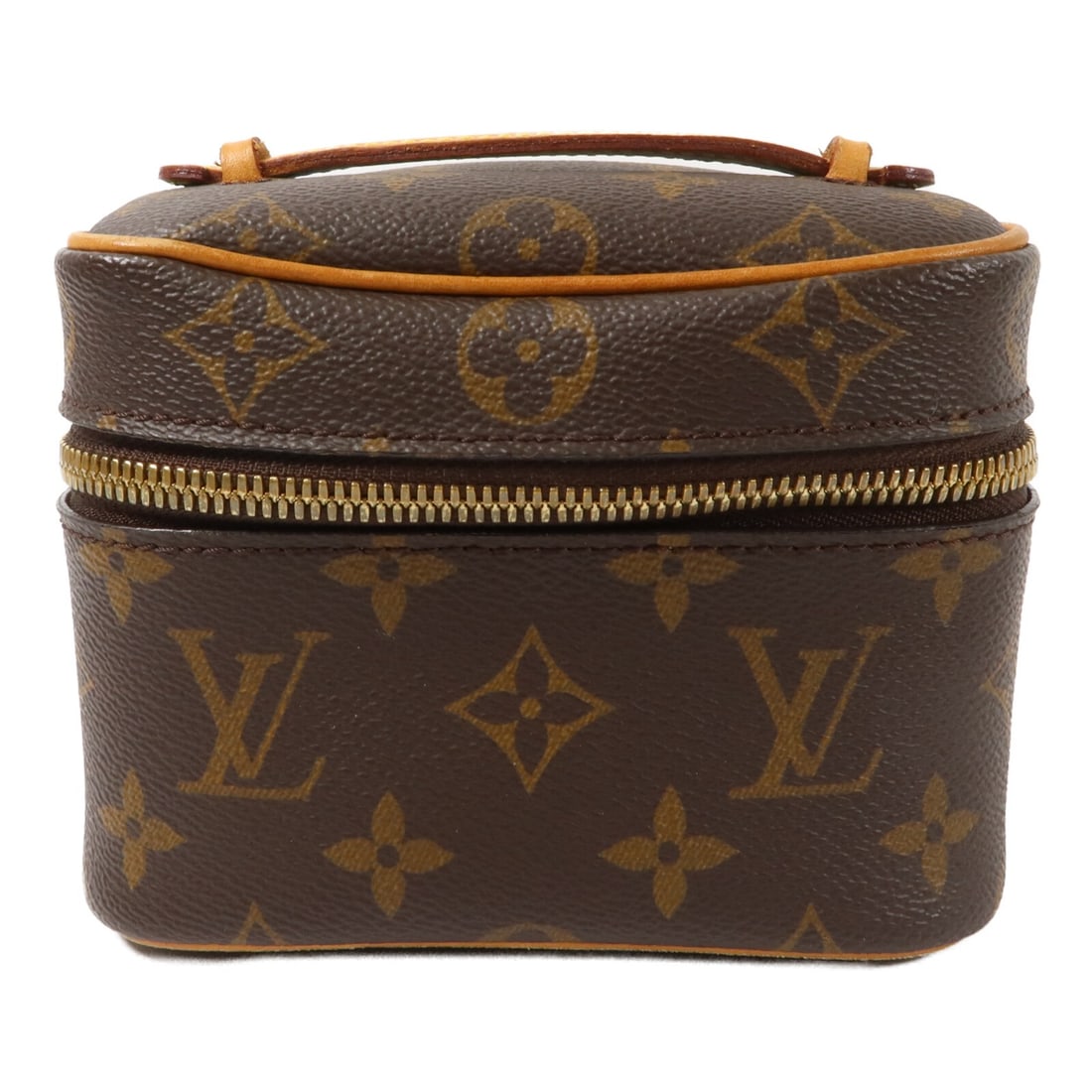 Louis Vuitton Nice Nano Cosmetic Pouch M44936 Monogram Canvas Brown: Louis Vuitton Nice Nano Cosmetic Pouch M44936 Monogram Canvas Brown A Louis Vuitton Nice Nano accessory cosmetic pouch in brown monogram PVC coated canvas. The pouch is identified by model number M449