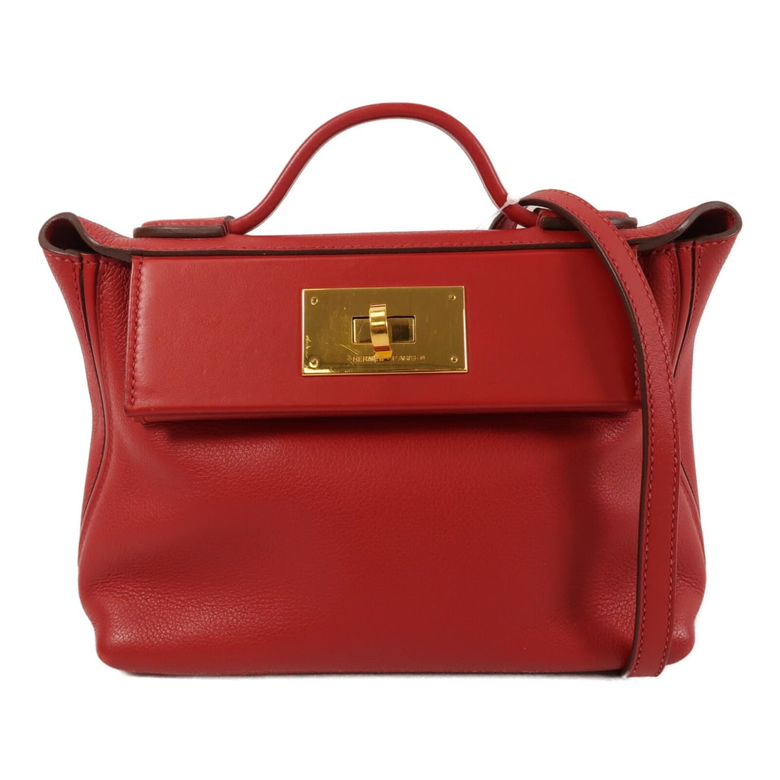 Hermes 24 24 Mini Shoulder Bag Rouge Piment Evercolor Calfskin (1 of 14)