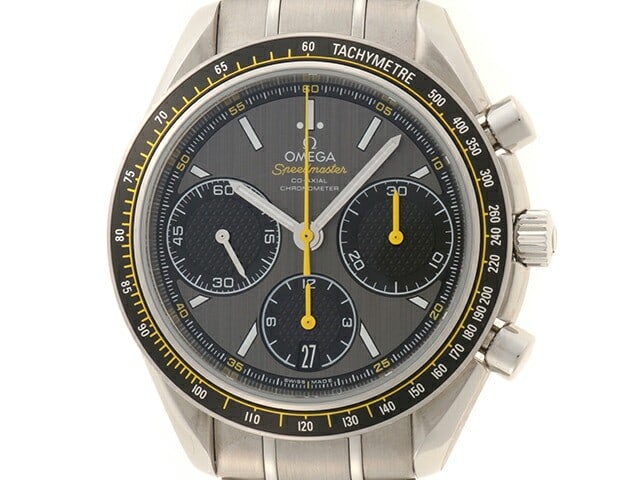 Mens OMEGA Speedmaster Racing Wristwatch Ref 326.30.40.50.06.001: Mens OMEGA Speedmaster Racing Wristwatch Ref 326.30.40.50.06.001 This OMEGA Speedmaster Racing men's wristwatch is a pre-owned Swiss-made timepiece in stainless steel with a silver finish. It features