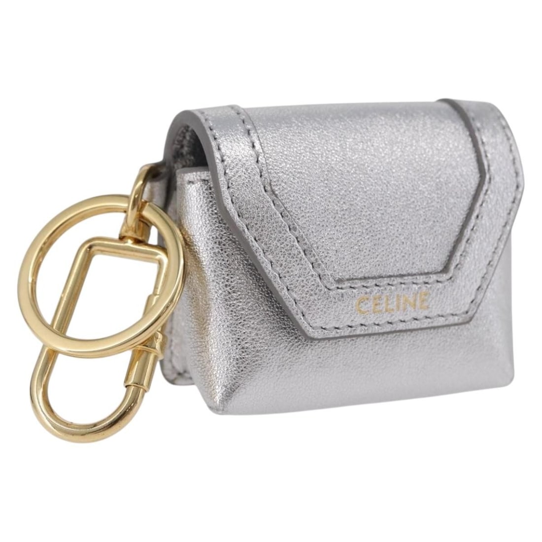 CELINE Leather AirPods Pro Earphone Case Silver Gold Italy (1 of 18)