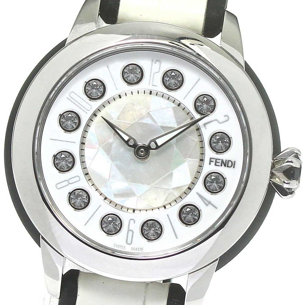 FENDI Eye Shine 12100S Quartz Womens Stainless Steel Rubber Watch: FENDI Eye Shine 12100S Quartz Womens Stainless Steel Rubber Watch This FENDI Eye Shine Quartz wristwatch is designed for women and features a stylish combination of stainless steel and rubber for the 