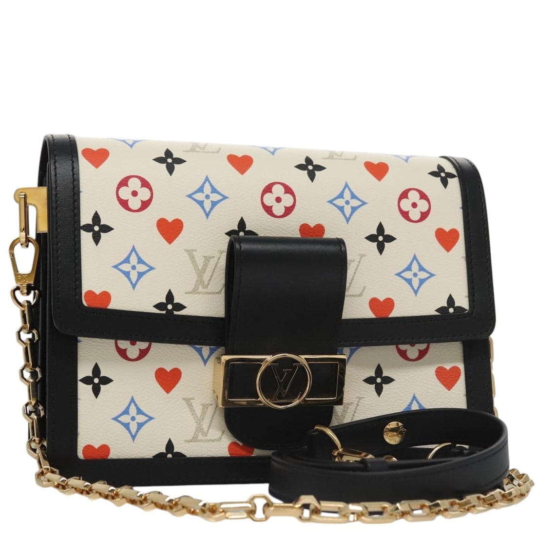 Louis Vuitton Dauphine MM M57463 Game On Monogram Canvas Shoulder Bag: Louis Vuitton Dauphine MM M57463 Game On Monogram Canvas Shoulder Bag Louis Vuitton Dauphine MM shoulder bag from the Game On 2021 Cruise Collection. It is made of white Monogram Canvas and comes with