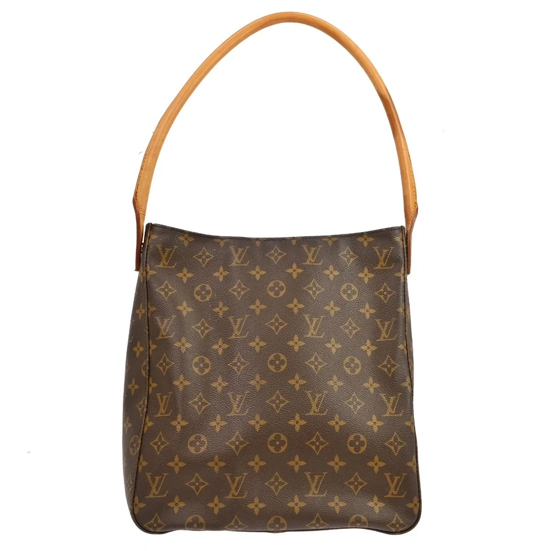 Louis Vuitton Monogram Looping Canvas Shoulder Bag: Louis Vuitton Monogram Looping Canvas Shoulder Bag Louis Vuitton Monogram Looping handbag in brown monogram canvas, designed for women. Made in France, it measures 28 cm x 30 cm x 10 cm. The bag is in