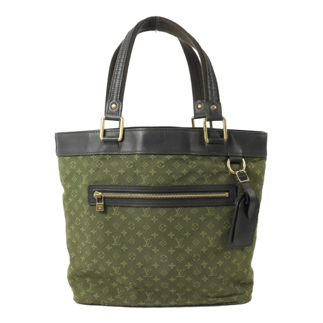 Louis Vuitton Lucille GM Monogram Mini Canvas Tote M92681 Green Gray: Louis Vuitton Lucille GM Monogram Mini Canvas Tote M92681 Green Gray A Louis Vuitton Lucille GM tote bag in Green/Gray, model M92681. It is made from Monogram mini and canvas, and comes with a name ta