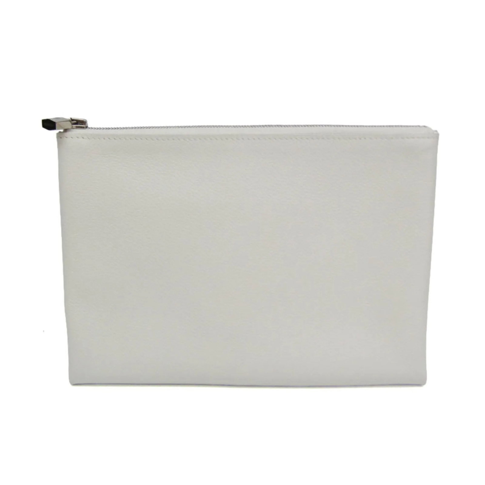 Hermes Atout leather pouch in white: Hermes Atout leather pouch in white Hermes Atout in white leather with a slim, compact profile. This unisex piece is made in France and is noted to be in good condition, with light edge dirt on the ex
