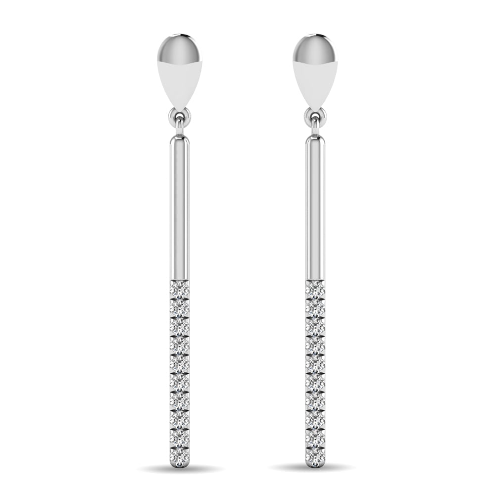 Diamond 1/5 Ct.tw Diamline Earrings in 10K White Gold (1 of 3)