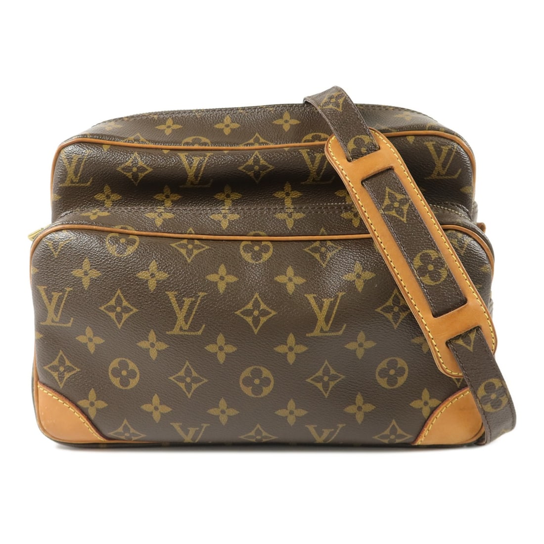 Louis Vuitton Nile Monogram Crossbody Bag M45244 Brown: Louis Vuitton Nile Monogram Crossbody Bag M45244 Brown Louis Vuitton Nile crossbody shoulder bag in brown monogram PVC coated canvas. This bag features a shoulder strap and zip pockets, and is identif