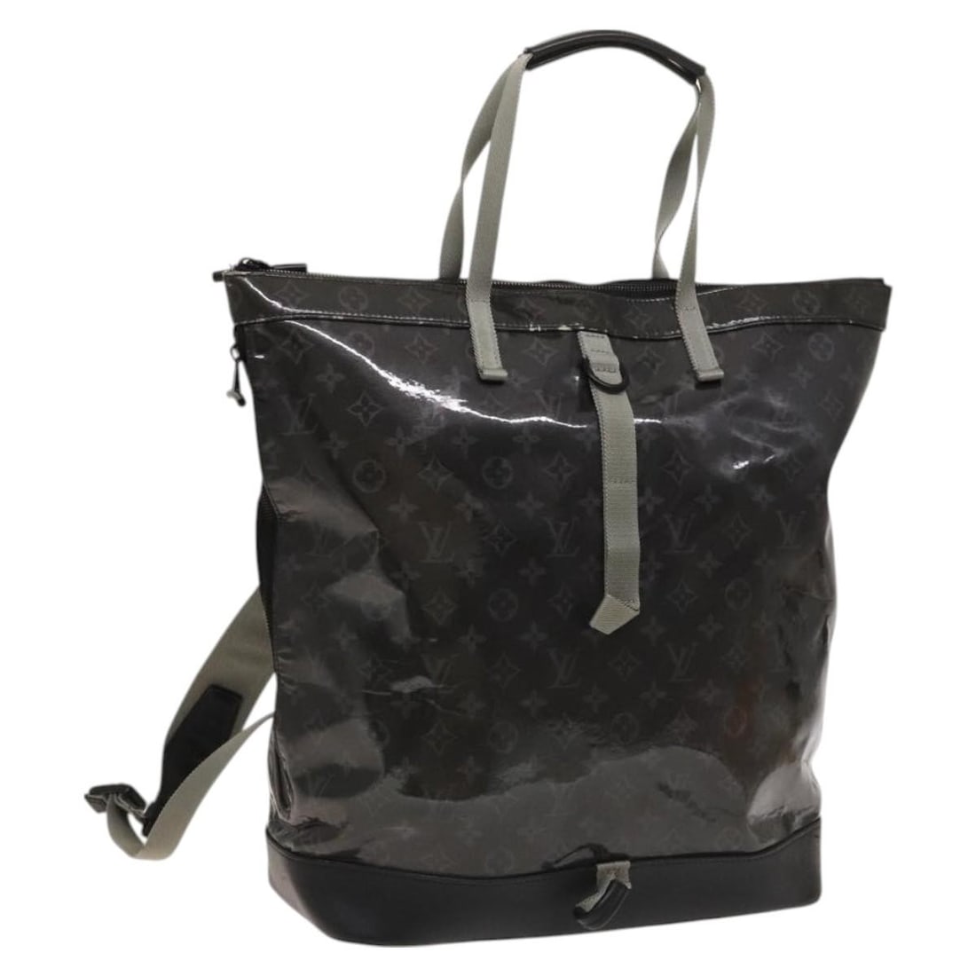 Louis Vuitton M43900 Monogram Eclipse Canvas Backpack Made in Italy: Louis Vuitton M43900 Monogram Eclipse Canvas Backpack Made in Italy A Louis Vuitton Monogram Eclipse Glaze zipped tote backpack in Monogram Eclipse canvas, made in Italy. The bag features a backpack s