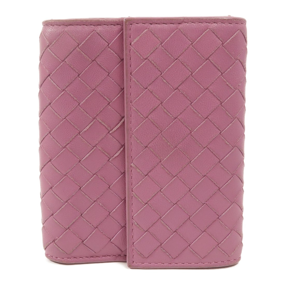 Bottega Veneta Purple Lambskin Wallet BV: Bottega Veneta Purple Lambskin Wallet BV A Bottega Veneta BV wallet in purple lambskin leather. The compact design measures approximately 9 cm x 11 cm x 2 cm and features a hook button closure, four o