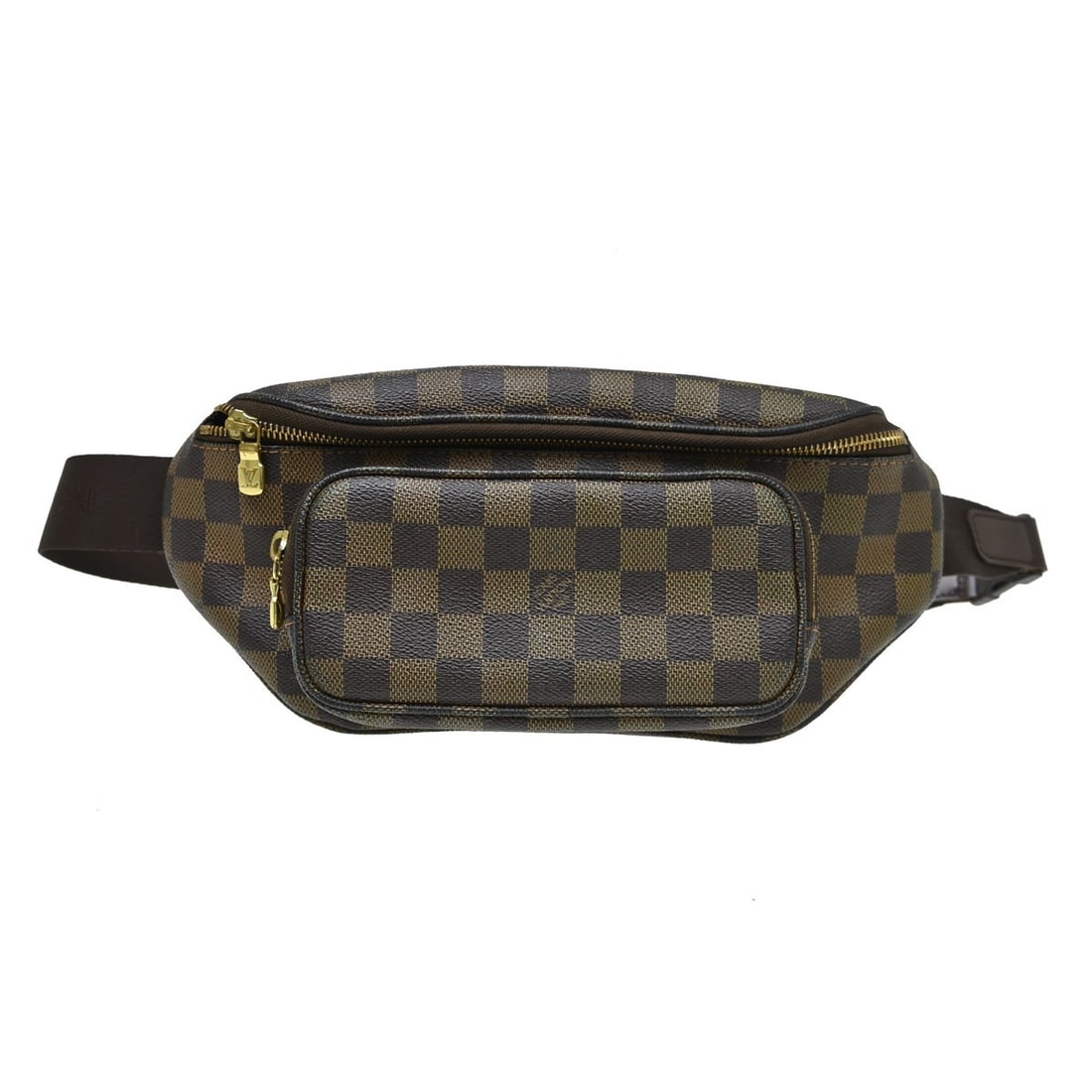 Louis Vuitton Melville Belt Bag Damier Ebene N51172: Louis Vuitton Melville Belt Bag Damier Ebene N51172 Louis Vuitton Melville waist bum bag in Ebene Damier canvas with leather trim. This medium unisex belt bag features a zip closure and two exterior z