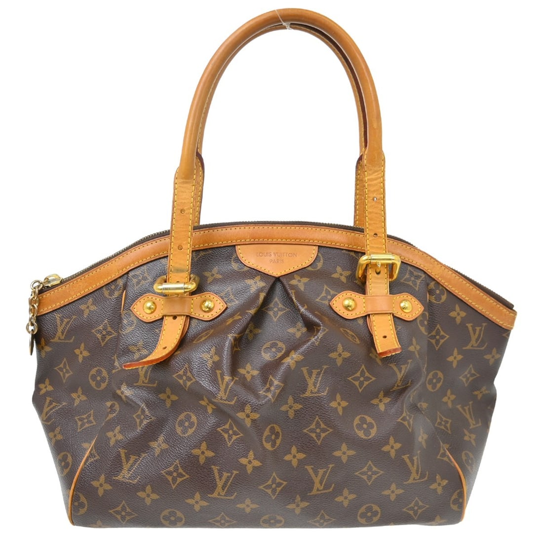Louis Vuitton Tivoli GM Monogram Canvas Tote Bag M40144: Louis Vuitton Tivoli GM Monogram Canvas Tote Bag M40144 Louis Vuitton Tivoli GM handbag in brown Monogram canvas and leather with a zip closure, logo accents, and bottom studs. Made in France, this wo