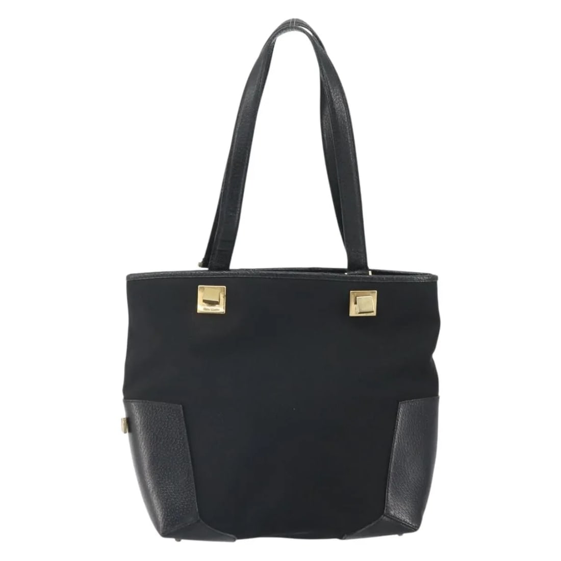 Black Canvas Tote Bag Salvatore Ferragamo Vintage: Black Canvas Tote Bag Salvatore Ferragamo Vintage This Salvatore Ferragamo vintage tote bag for women is crafted from black canvas with leather trim. The bag features signs of use including surface we