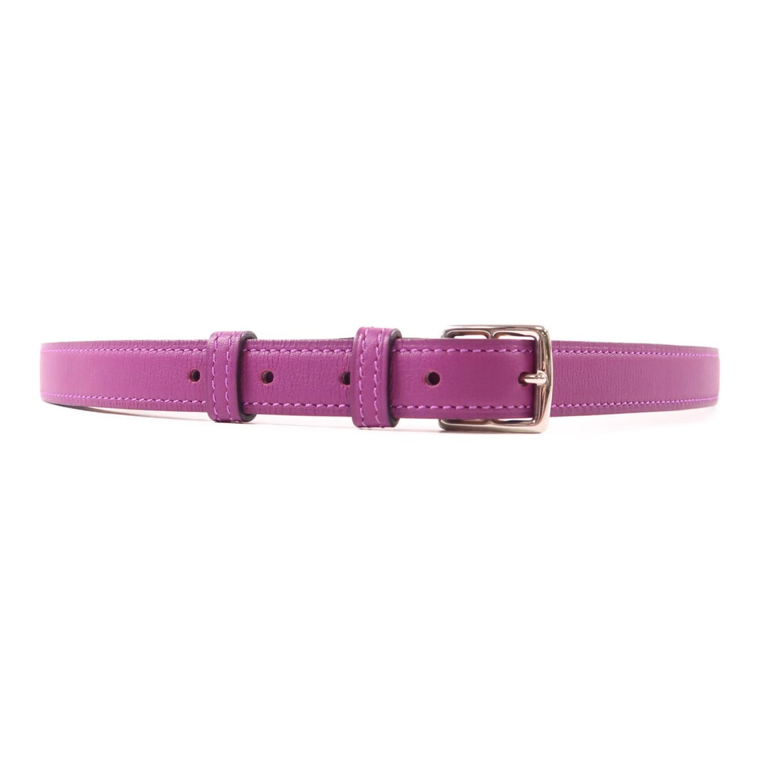 Hermes Etriviere Womens Belt Anemone Purple Swift Calfskin: Hermes Etriviere Womens Belt Anemone Purple Swift Calfskin A Hermes Etriviere leather belt in Anemone x Purple, made from Swift leather and calfskin (cowhide). It features a purple finish and comes wi