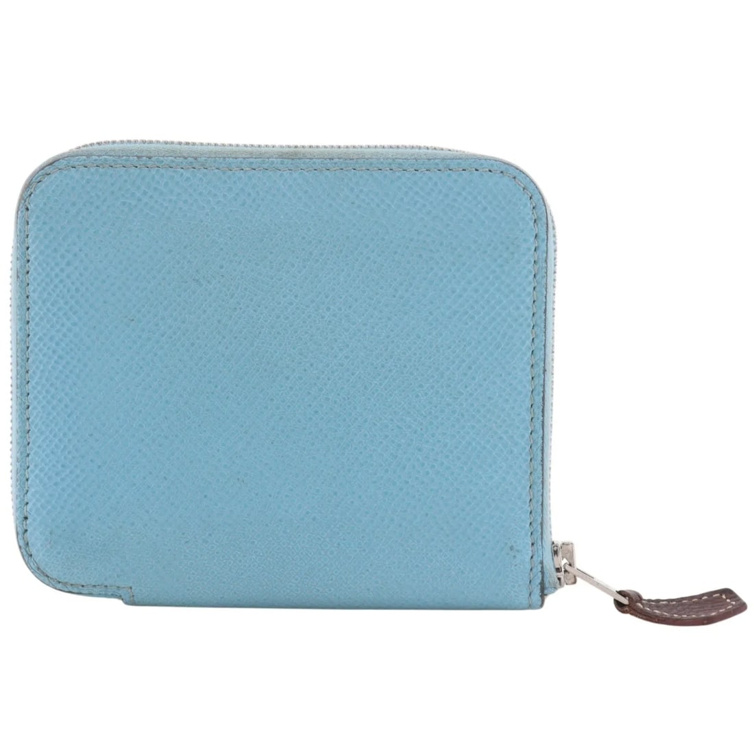 Hermes Azap Silkin blue leather wallet: Hermes Azap Silkin blue leather wallet Hermes Azap Silkin wallet in blue leather, made in France. The item is described as being in fair condition with light marks, light scratching, corner wear, edge