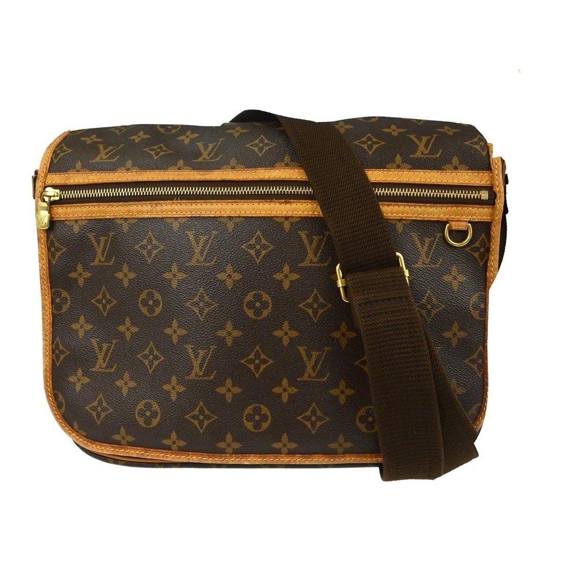 Louis Vuitton Bosphore GM Monogram Crossbody Shoulder Bag M40105: Louis Vuitton Bosphore GM Monogram Crossbody Shoulder Bag M40105 Vintage Louis Vuitton Bosphore GM messenger shoulder bag in brown Monogram canvas and leather. This flap-style bag features a magnetic 