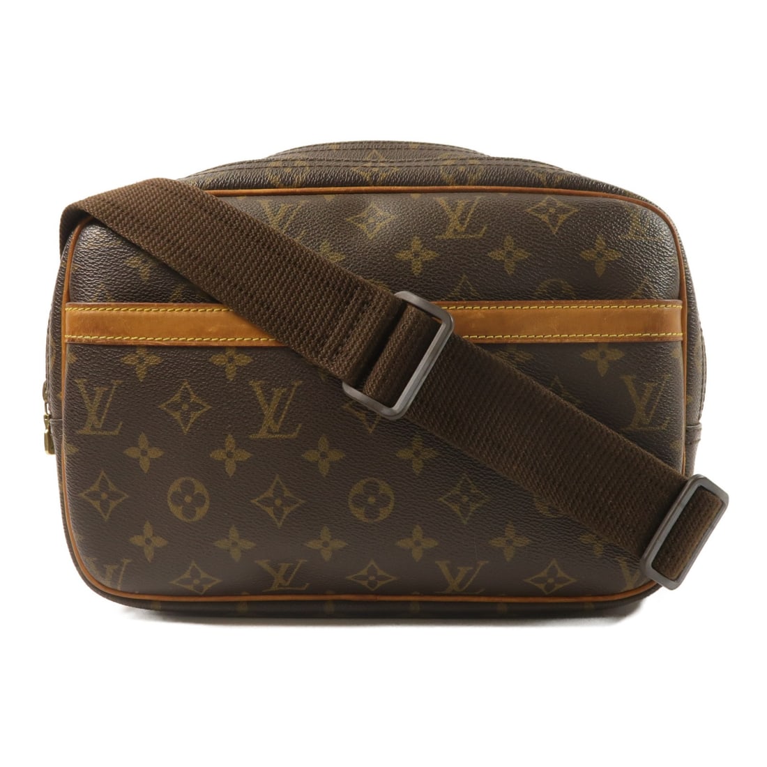 Louis Vuitton Reporter PM Monogram Shoulder Bag M45254 Brown: Louis Vuitton Reporter PM Monogram Shoulder Bag M45254 Brown Louis Vuitton Reporter PM shoulder bag in brown Monogram x PVC coated canvas. This regular-size women's bag is made in France and features 