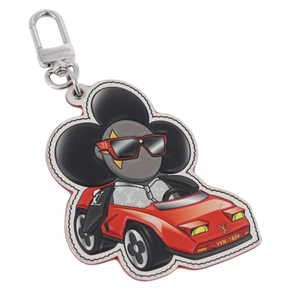 Louis Vuitton M00960 Sporty Car Vivienne Leather Key Ring Black: Louis Vuitton M00960 Sporty Car Vivienne Leather Key Ring Black Black leather key ring in excellent condition, presented with a dust bag and item box. The item is described as Style: Key Ring and incl