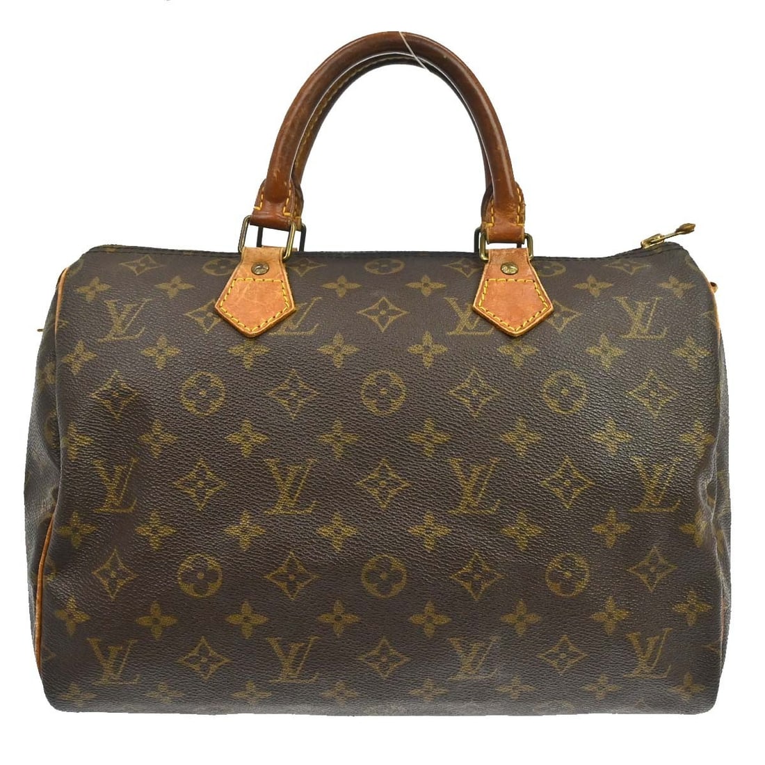 Louis Vuitton Speedy 30 Monogram Canvas Satchel M41526: Louis Vuitton Speedy 30 Monogram Canvas Satchel M41526 Vintage Louis Vuitton Speedy 30 handbag in Monogram canvas with leather handle/strap accents and a zip closure. It features double handles, a bro