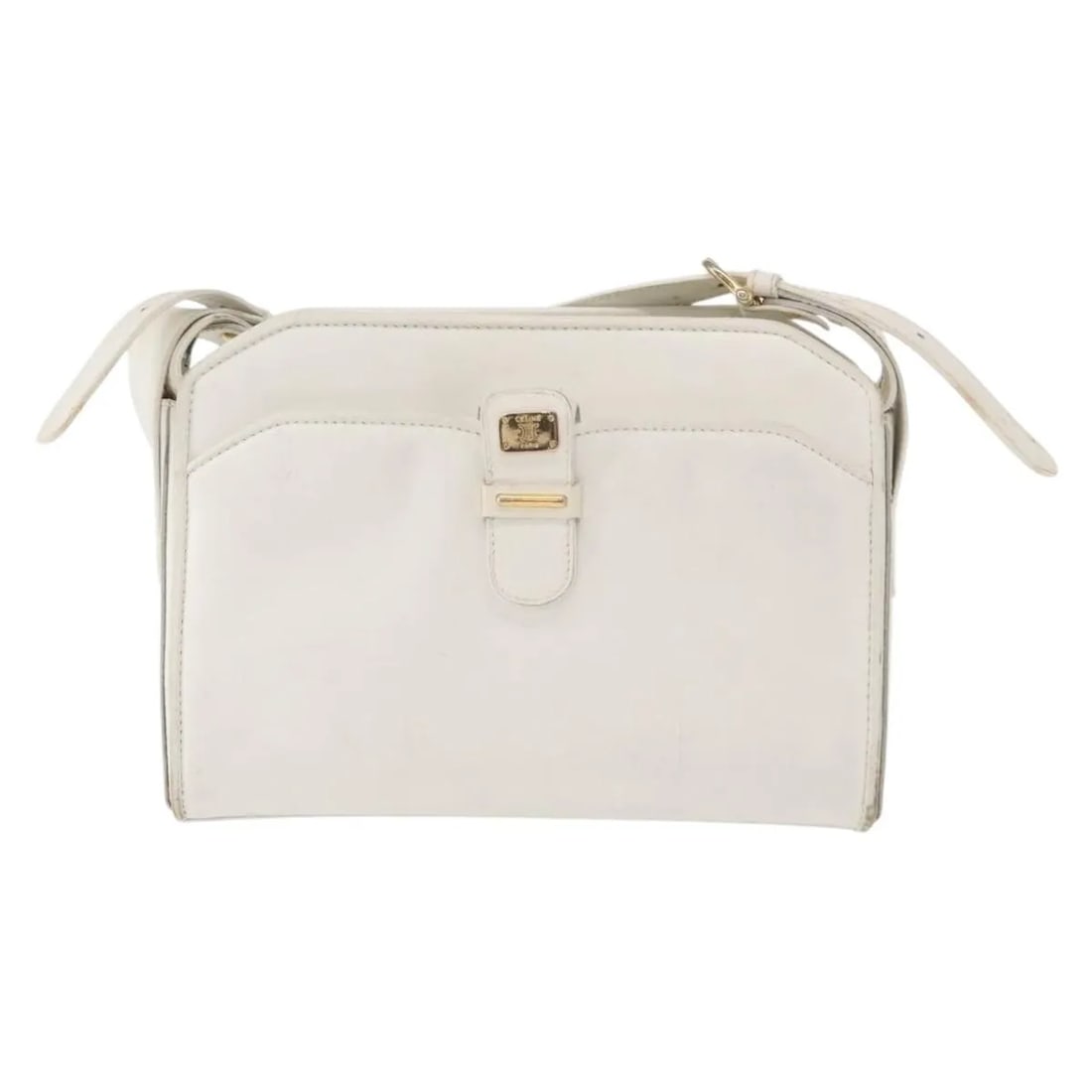 Celine Vintage White Leather Shoulder Bag 22cm x 16cm x 7cm (1 of 18)