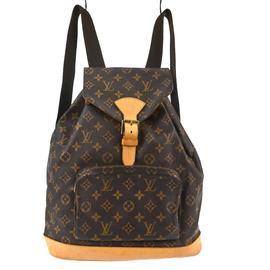 Louis Vuitton Montsouris GM Monogram Canvas Backpack M51135: Louis Vuitton Montsouris GM Monogram Canvas Backpack M51135 Vintage Louis Vuitton Montsouris GM backpack in brown Monogram canvas with leather trim. This unisex backpack features a buckle and drawstri
