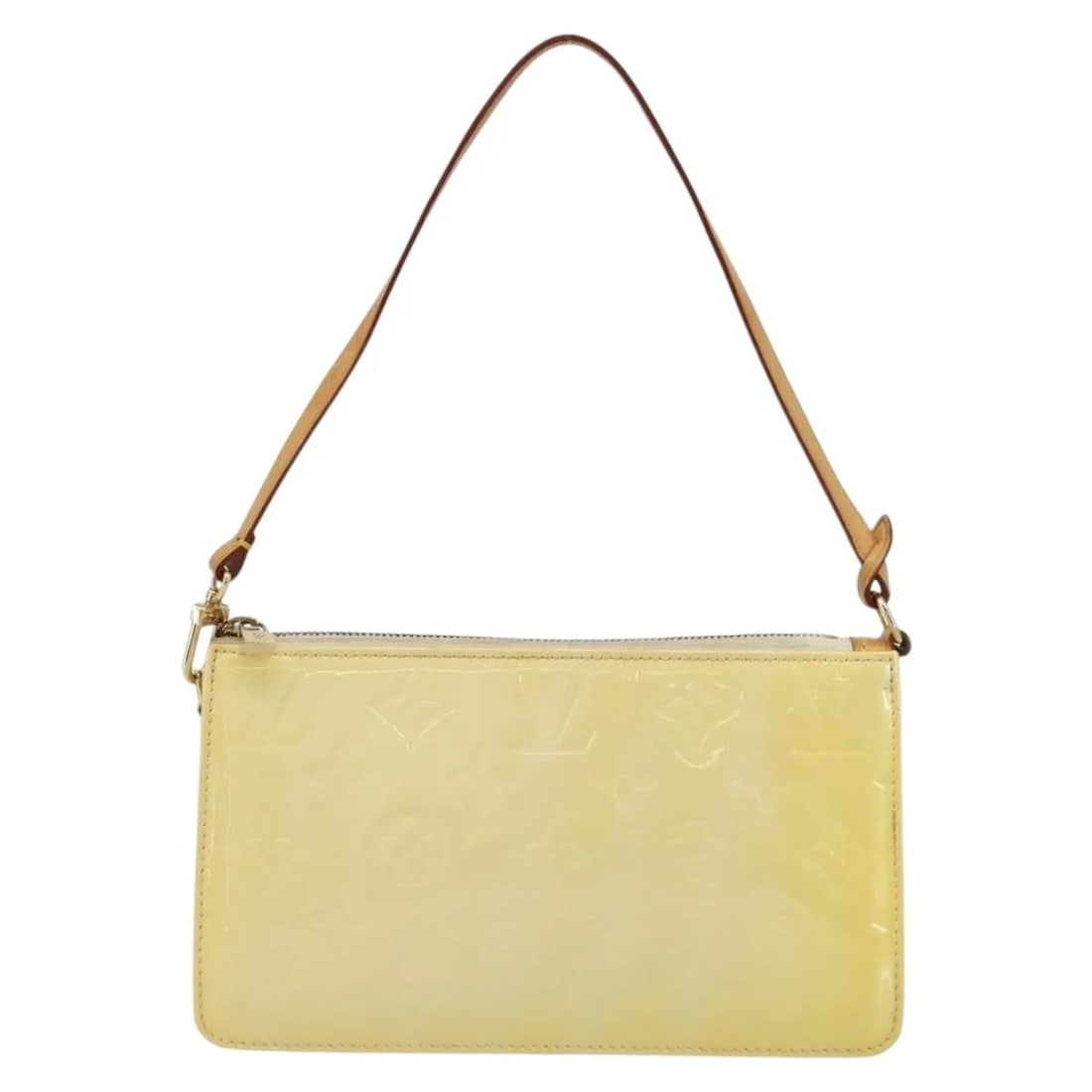 Louis Vuitton Monogram Vernis Lexington Pochette Beige Patent Leather: Louis Vuitton Monogram Vernis Lexington Pochette Beige Patent Leather This Louis Vuitton Lexington Pochette features the iconic Monogram Vernis design in beige patent leather. The bag includes a handl