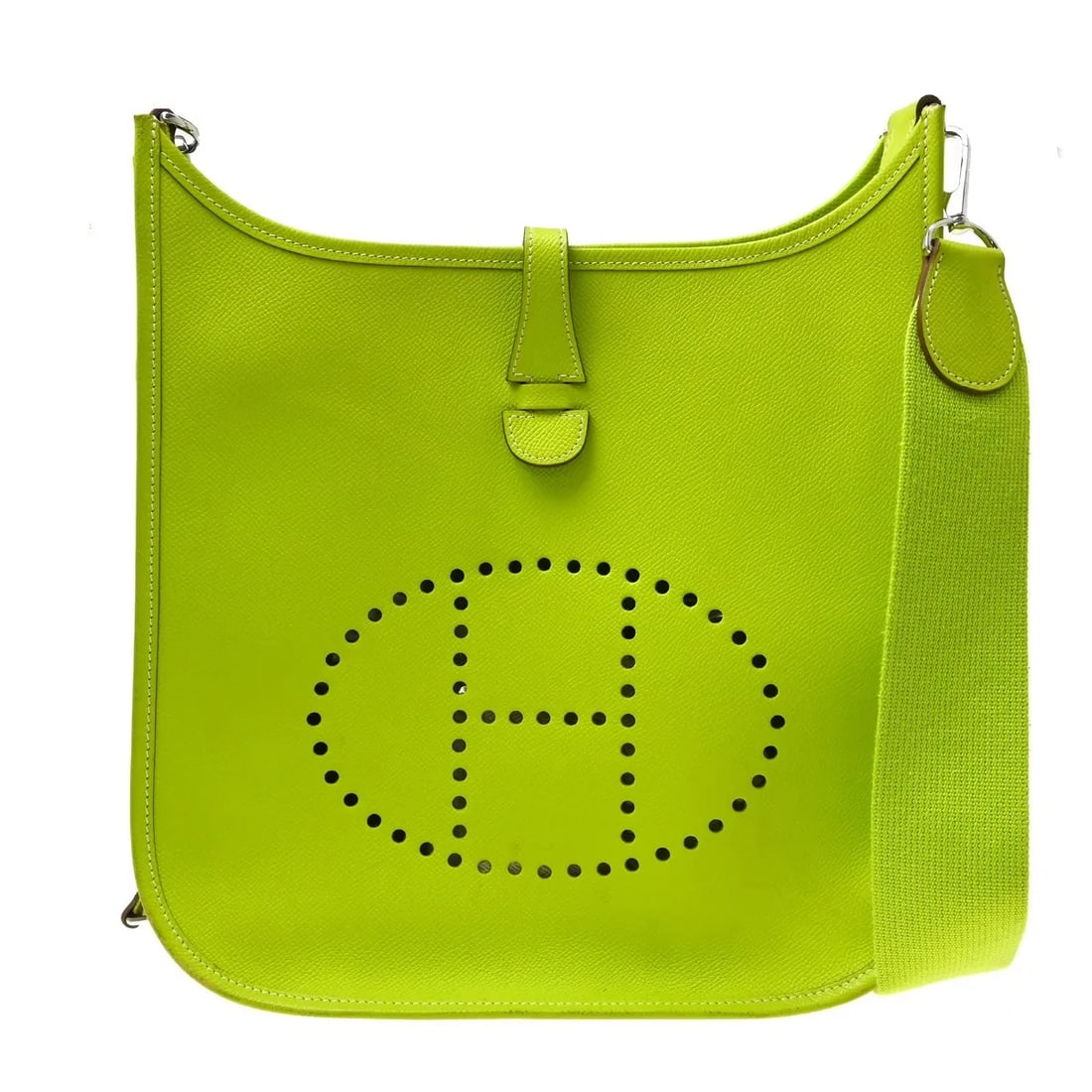 Hermes Evelyne Gen III Green Leather Shoulder Bag (1 of 11)