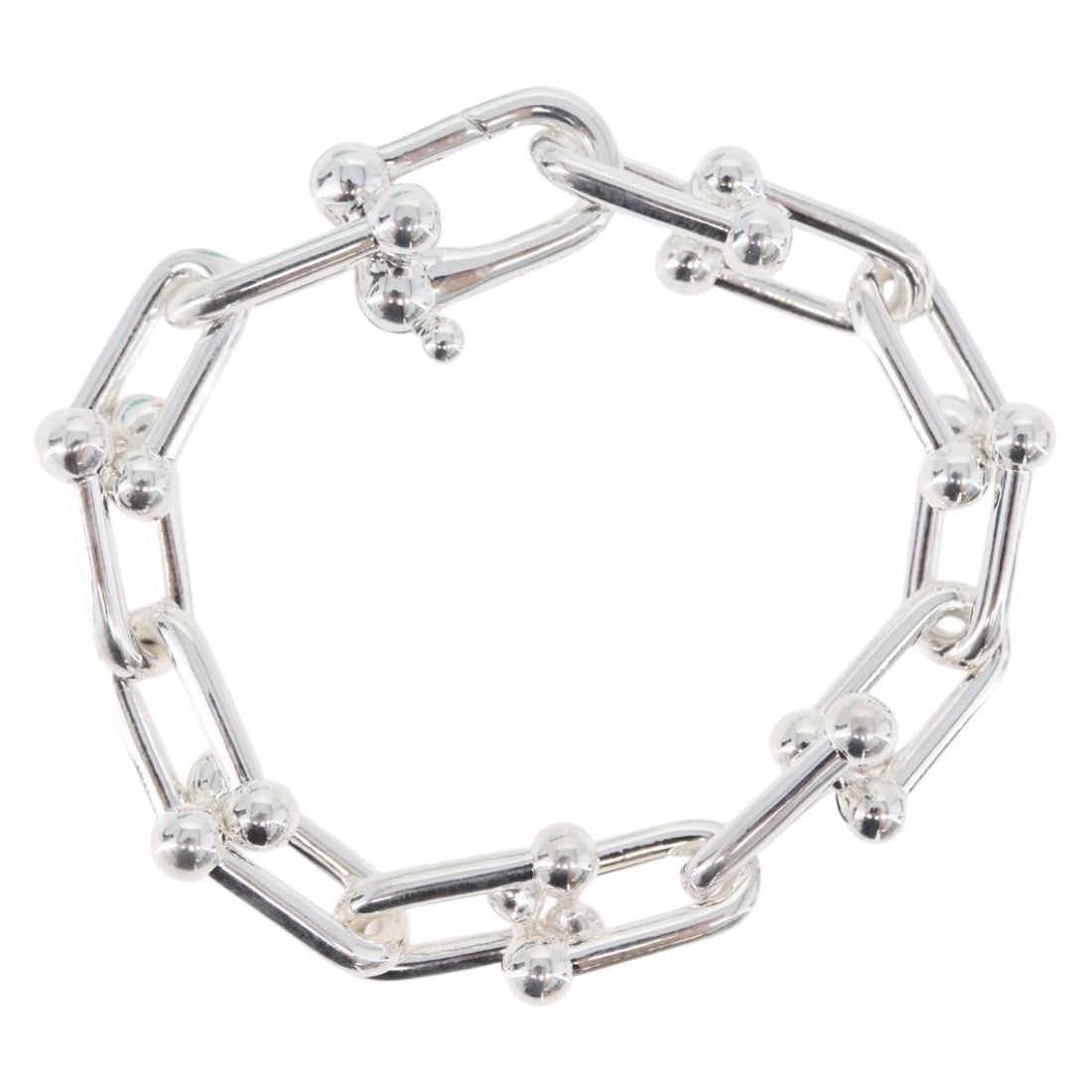 Tiffany Co Hardware Large Link Bracelet Sterling Silver 20cm: Tiffany Co Hardware Large Link Bracelet Sterling Silver 20cm A silver bracelet from TIFFANY&Co. Hardware collection, made in Italy. It is described as Ag925 silver and has a total length of approximat